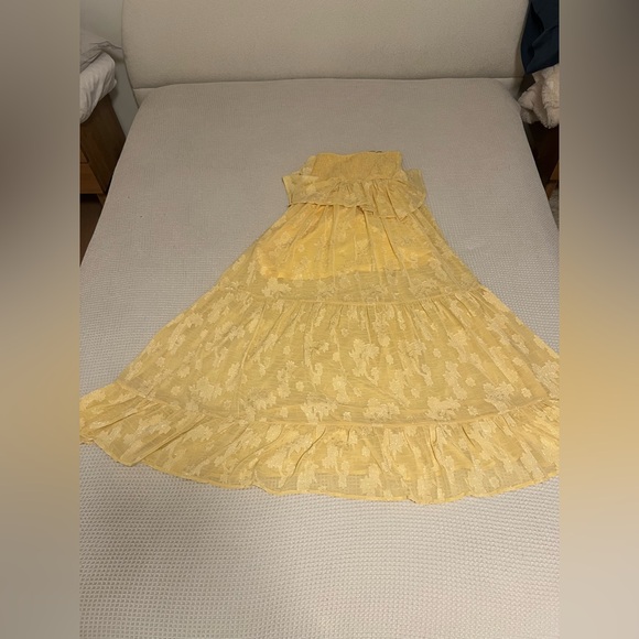 Yellow Strapless Maxi Dress Floral - Picture 5 of 6